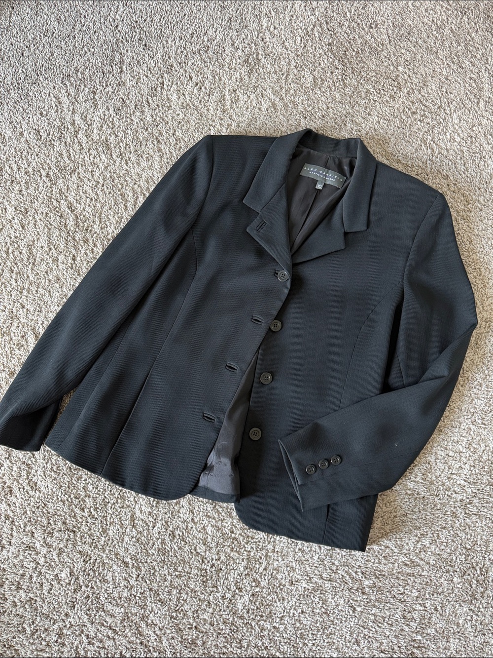 Alex Garfield Black Women's Tailored Blazer - Classic Notch Collar